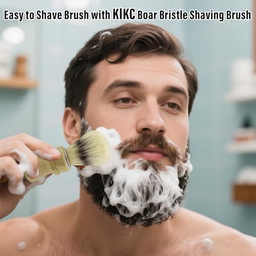 Hand Crafted Pure Boar Bristle Shaving Brush for Wet Shave, Comfortable Bamboo Handle, Shaving Brushes for Men,Soft Bristle, Best Gift for Bearded Man