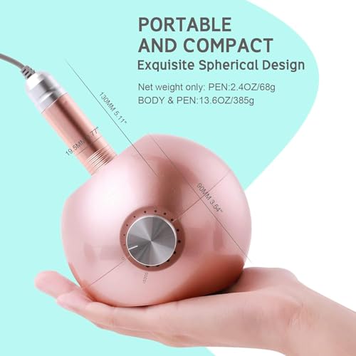 Delanie Corded Electric Nail Drill for Acrylic Nails Gel Nails 35000 RPM, Professional E File Nail Drill Machine, Low Noise, Low Vibration, Low Heat, Rose Gold (Non-Rechargeable)