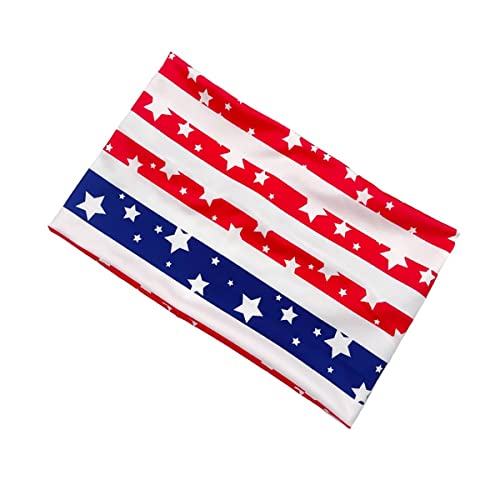 DIUEWOW 2 Pieces Patriotic Headbands American Flag Hair Band 4th of July Independence Day Headwraps Elastic Wide Head Band Supplies Workout for National Day Running Stretchy Twisted Hair Band