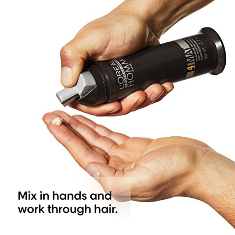 L'Or?al Professionnel Paris Styling Pomade For Men - Medium Hold and Matte Finish, Styling Cream For All Hair Types
