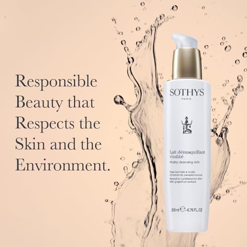 SOTHYS Vitality Cleansing Milk | Refreshing Daily Face Cleanser | Hydrating Grapefruit Extract for Normal or Combination Skin