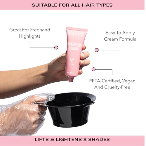 Brite Vegan Hair Bleach Kit - 8 Levels Lighter, Dust-Free