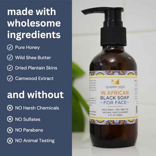 Black Soap for Face | Cleanser + Face Wash | West African Blend | Natural Simple Ingredients in Small Batches African Soap 4 oz