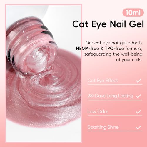 PEACECOLOR Cat Eye Gel Polish Set - 6 Colors, 10ML with Magnet