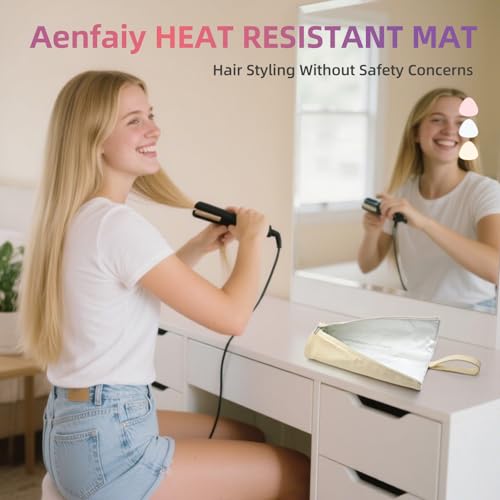 Heat Resistant Styling Mat & Travel Bag for Curling Iron