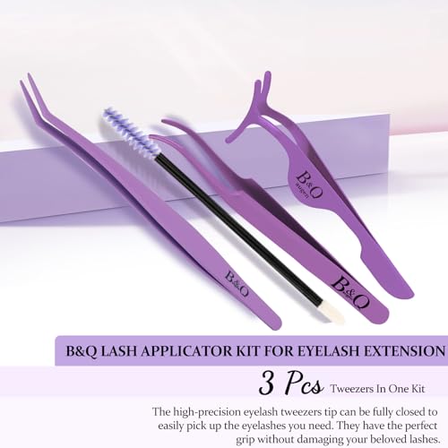 Eyelash Extension Tweezers Set - 3 PCS Lash Applicator Kit