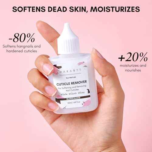 Makartt Cuticle Remover Liquid, 50ml Professional Instant Softener Cream for Dry Cuticles, Salon-Quality Nail Care Dissolver for Manicure & Pedicure Use