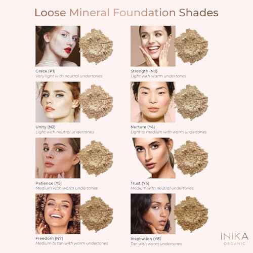 INIKA Organic Mineral Powder Foundation with SPF 25 - Vegan Makeup, Natural Looking, Buildable Coverage, Flawless Radiance & Glow, Blemish Coverage, Cruelty Free, Sustainable Packaging, Nurture, 8g