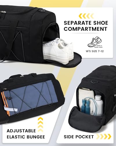 Vorspack 21" Gym Duffel Bag with Shoe Compartment & Wet Pocket