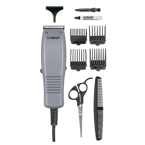 ConairMAN Simple Cut, Hair Clippers for Men, 10-piece Home Hair Cutting Kit