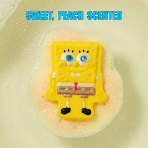 Spongebob Squarepants 2 Pack Peach Scented Bath Bombs, Non-Toxic Character Molded Bath Bombs, Fun and Bright Colors, for Girls Boys Kids Birthday Gifts, by Townley Girl