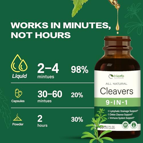 HerbWHOLESOME Cleavers Herbal Extract Drops for Immune Support - 2oz