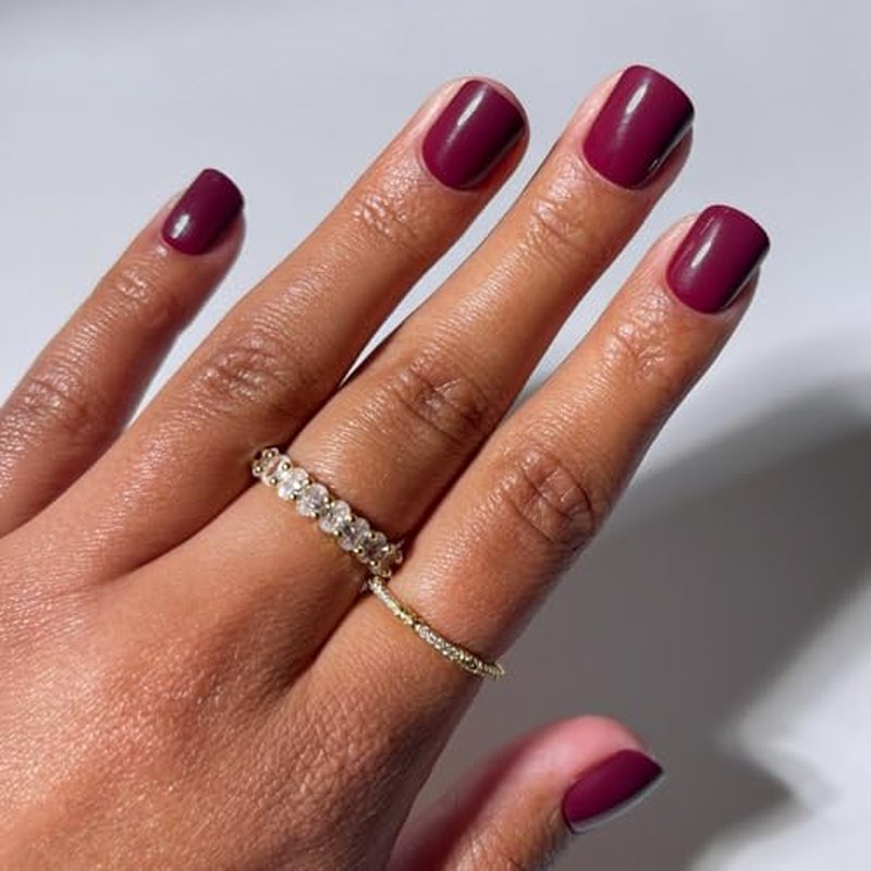 Glamnetic Extra Short Dark Maroon Press On Nails Kit - 30 Nails