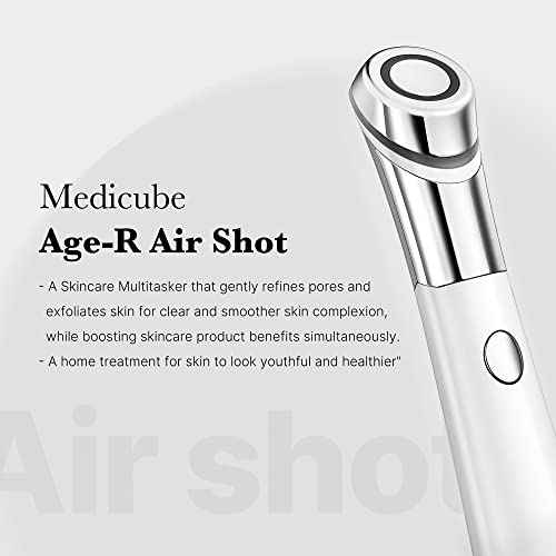 Medicube Age-R ATS Air Shot - Microneedling Pore Tightening Skin Care Device for Enhanced Absorption, Pore Refinement, and Smoother Skin Texture - Exfoliation, Skin Rejuvenation - Korean Skin Care