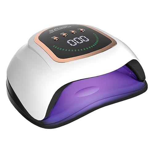 200W UV LED Nail Lamp with 42 LED Beads and 4 Time Settings,Gel Cure Lamp,Auto Sensor,Professional Curing Light for Nails(White Light)