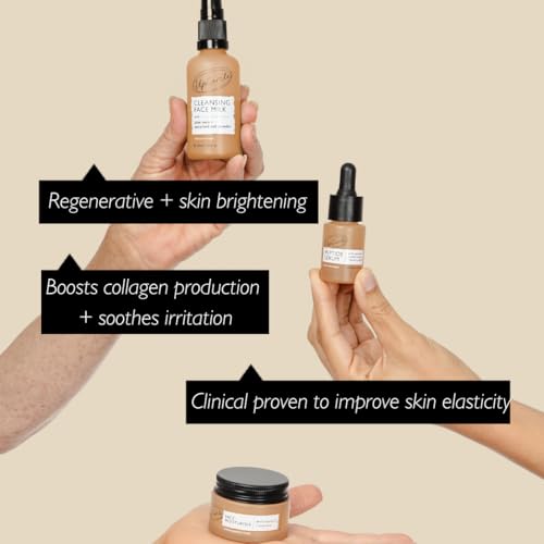 UpCircle Discovery Set ? Cleansing Face Milk, Face Moisturiser and Peptide Serum Trio ? Vitamin E, Niacinamide + Aloe Vera ? Boosts Collagen, Hydrates + Soothes ? Vegan + Cruelty-Free