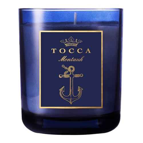 TOCCA Montauk 10oz Candle - Sea Salt & Cucumber Scented, Hand Poured Soy-Wax Blend with 100% Cotton Wick, 60 Hour Burn Time