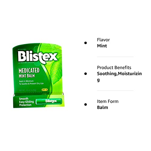 Blistex Lip Balm SPF 15 Mint .15 Ounce ( Value Pack of 6)