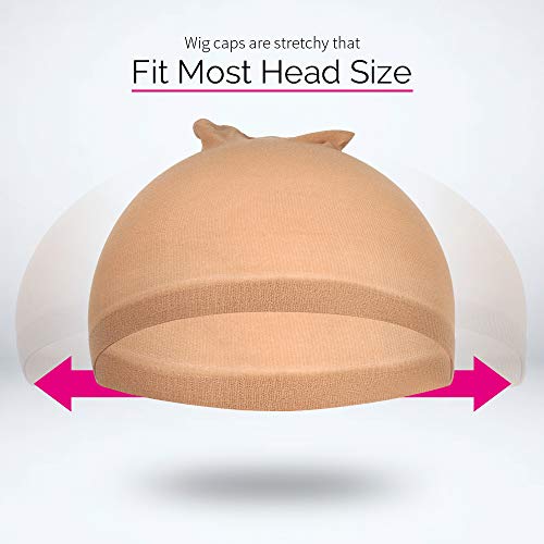 Nylon Wig Cap - Light Brown Stretchy Stocking Cap for Women Men Kids - Variation of Nylon Wig Cap