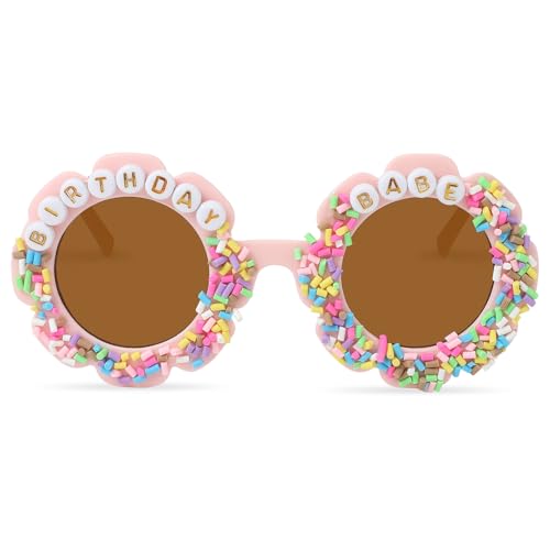YOGFIT Round Flower Birthday Glasses for Kids