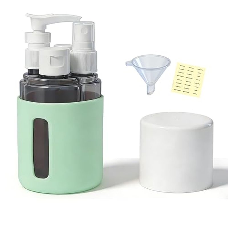 4-in-1 Refillable Travel Cosmetic Container Kit - TSA Approved