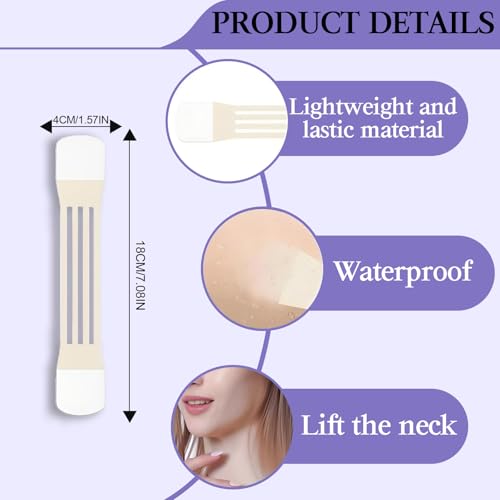 Invisible Neck Lifting Tape with 20 Patches - Hypoallergenic & Comfortable