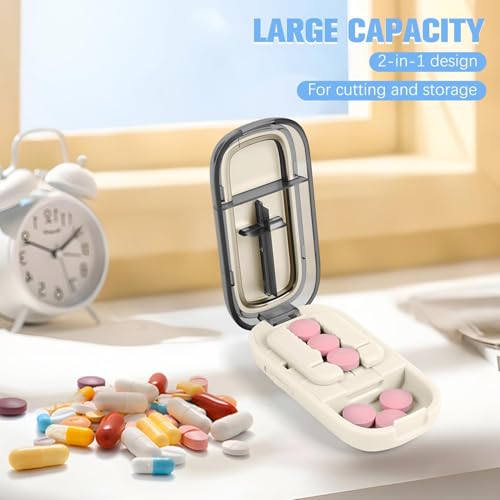 Adjustable Pill Cutter Splitter for Accurate Dosage - White