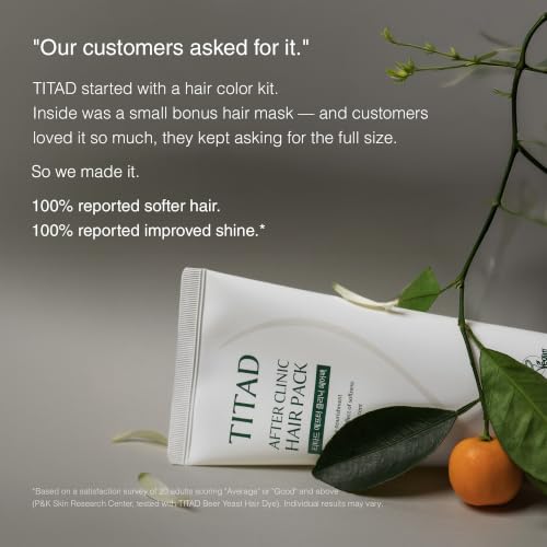 TITAD After Clinic Hair Treatment Mask - Deep Conditioning Water-Cream for Dry, Damaged Hair with Collagen & Ceramide, 6.76 fl oz