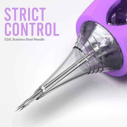 Wormhole Tattoo Needles 20PCS Tattoo Cartridge Needles 3RL Needle Cartridge Round Liner Disposable Finger Ledge Cartridges Compatible with Tattoo Gun Tattoo Machine Tattoo Supplies 1203RL