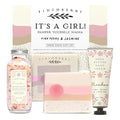 FinchBerry 3-Piece Gift Set - It¡¯s A Girl! Baby Shower Gift, New Mom Care Package, First-Time Mom Gifts, Baby Girl Gift ? Includes Handmade Shea Butter Soap(4.5oz), Bath Soak (20oz) & Hand Cream (1oz)