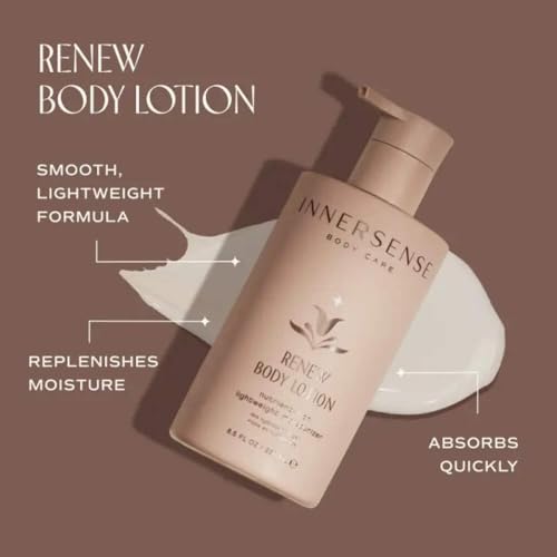 INNERSENSE Organic Renew Body Lotion - Lightweight Moisturizer, 8.5 fl oz