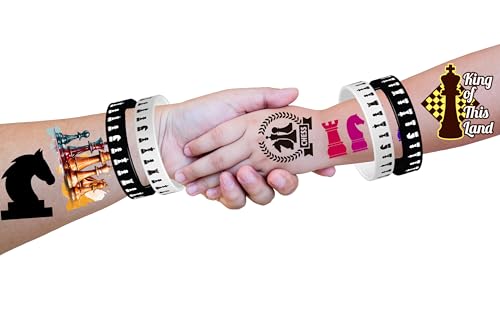 192 Pcs Chess Theme Temporary Tattoos Party Favors