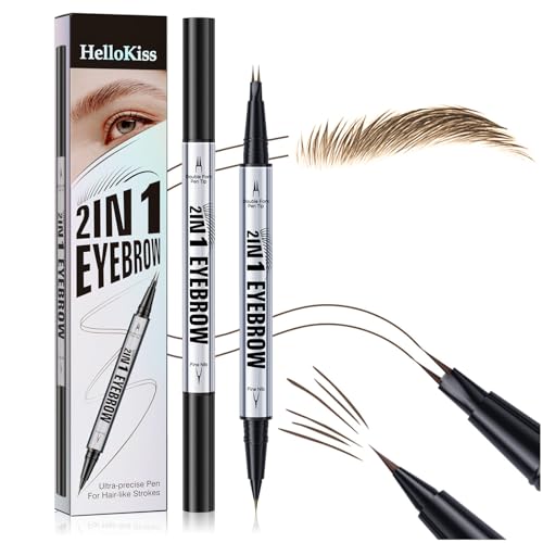 2-in-1 Microblading Eyebrow Pen - Waterproof, Long-Lasting, Brown