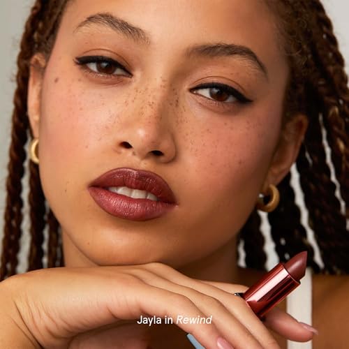 SOSHE Beauty - Ceramide Lip Silk Refill | Sheer Hydrating, Silky, Buildable Lipstick | Ceramides, Vitamin E, Shea Butter | Cruelty-Free, Certified Plastic Negative (Rewind - True Brown, REFILL)