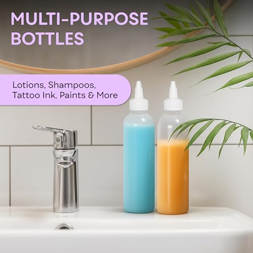 8 oz Clear Squeeze Bottles with Twist Cap (Pack of 3)