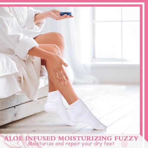 8 Pairs Aloe Socks Natural Moisturizing Spa Socks Lotion Socks Softening Aloe Infused Socks for Women Men Repairing Gel Sleeping Fuzzy Socks for Dry Cracked Feet Skins (Stylish)