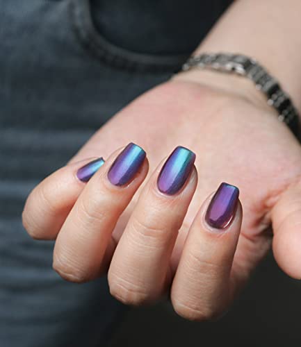 AILALUO Blue Chrome Holographic Nail Polish 0.06 Fl Oz - Color-Shifting & Long-Lasting