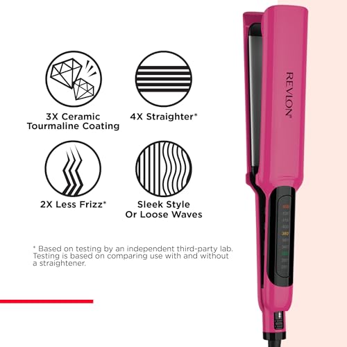 REVLON Smooth Brilliance Ceramic Extra Long Flat Iron, 1-1/2" inch
