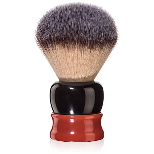 Fine Shaving Brush, Angel Hair Fibers, Cruelty-Free Shaving Cream Brush for Men, Gently Exfoliates The Skin, 100% Solid Resin Handle, 24mm Knot with 56mm Loft (Orange & Brown)
