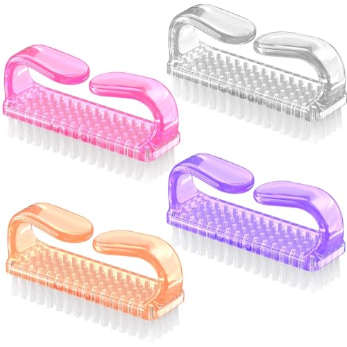 Larbois Nail Brush 4-Pack with Ergonomic Handle for Nails & Toes