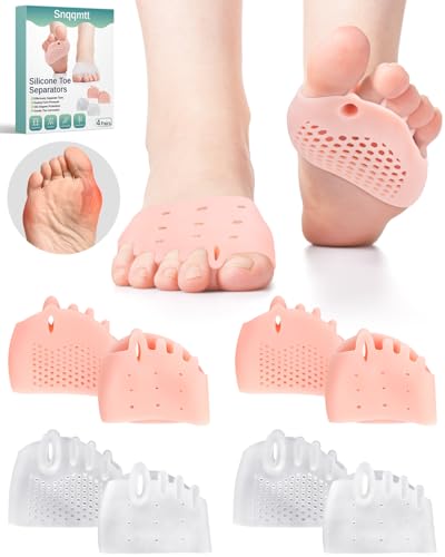 Silicone Toe Spacers for Bunions & Hammertoes (4 Pairs)