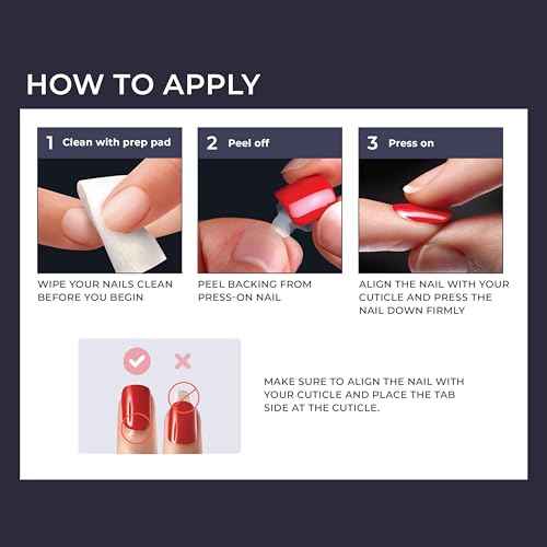 KISS imPRESS Design Press On Nails , ¡®Endlessly¡¯, Red, Short Squoval, PureFit Technology, Chip Proof, Smudge Proof, Waterproof, Nail File, Manicure Stick & 30 Fake Nails