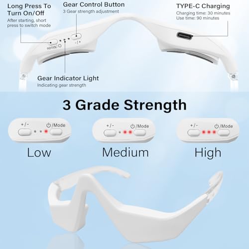 Under-Eye Red Light Therapy Device with 2 Modes and Eye Massage - CNBHEABY