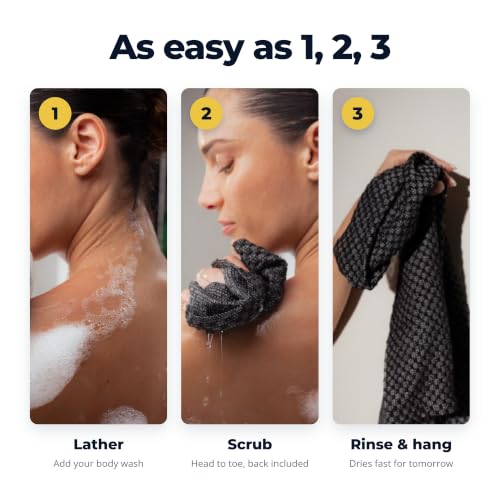 Sima Exfoliating Washcloth - Hexagon Fibers Body Scrub Towel