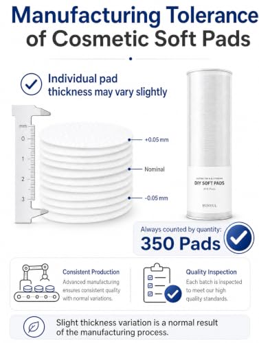 EUNYUL Soft Cotton Pads 350 Sheets - Lint-Free Facial Cleansing Pads