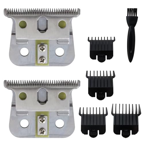 Durable Replacement 2PCss #04710 Blade T Liner Clipper Fit for Andis GTX GTO GO & for Andis Blackouts & for Andis T Outliner (Silver)