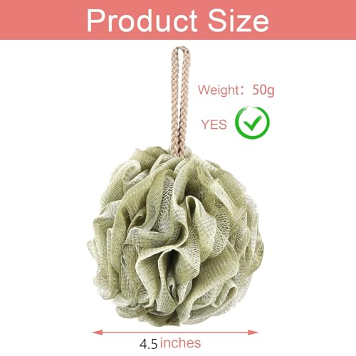 Loofah Sponge Pack of 4 with Handle - Deep Cleansing Body Scrubber