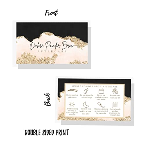 Ombre Powder Brow Aftercare Cards 50 Pack | Business Card Size