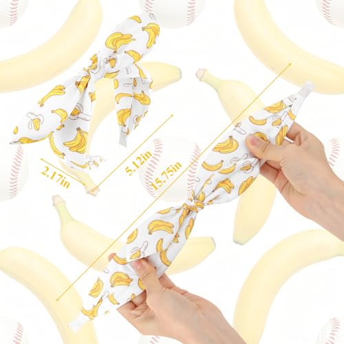 Jaciya Banana Print Headbands with Detachable Bow Pack - Women's Hair Accessories