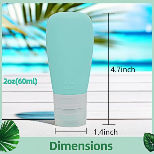 Silicone Travel Bottles 2oz Leak-Proof TSA-Approved 4-Pack